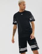 Adidas Originals T-shirt Outline Trefoil Logo Black Du8145 - Black