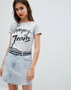 Tommy Jeans Script Logo T-shirt - Gray