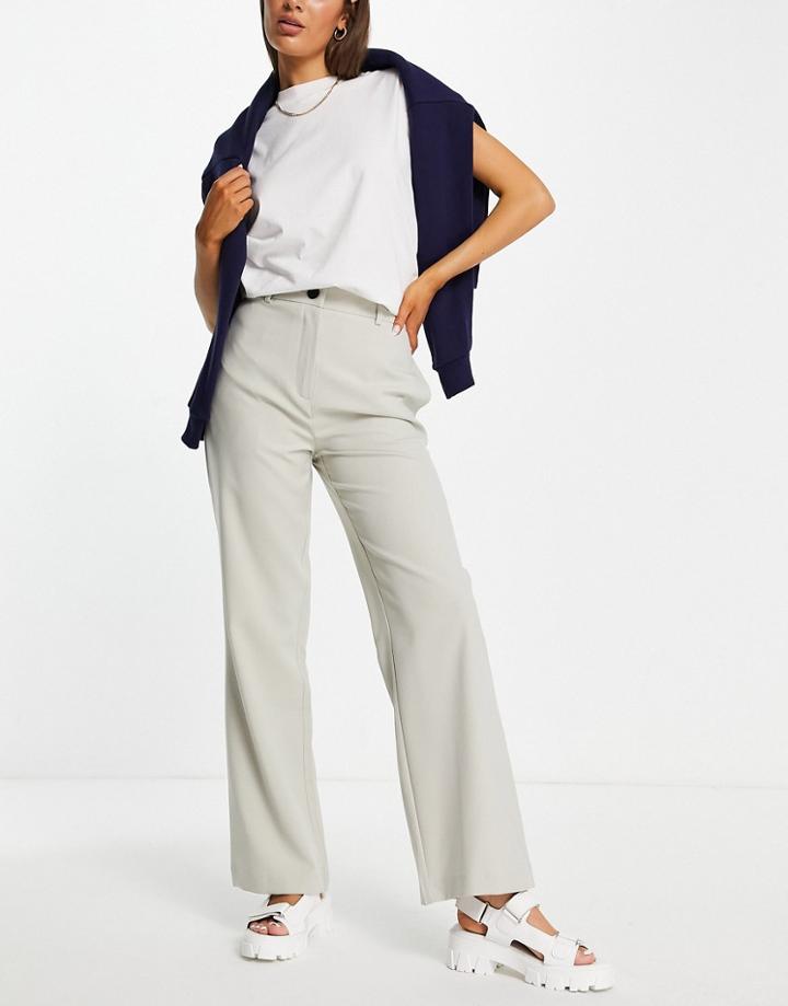 Topshop Slouch Pants In Pale Gray - Part Of A Set