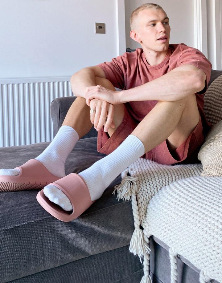 Asos Design Slides In Rose-pink