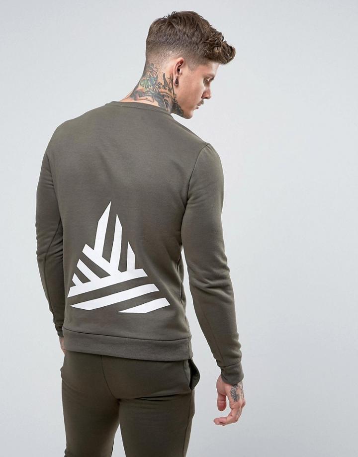 Friend Or Faux Briggs Back Print Sweater - Green