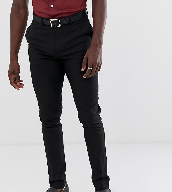 Asos Design Tall Skinny Smart Pants In Black