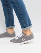 Fred Perry Baseline Nylon Mix Sneakers In Gray - Gray