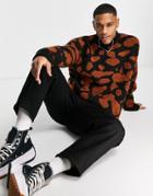 Topman Animal Print Sweater In Black