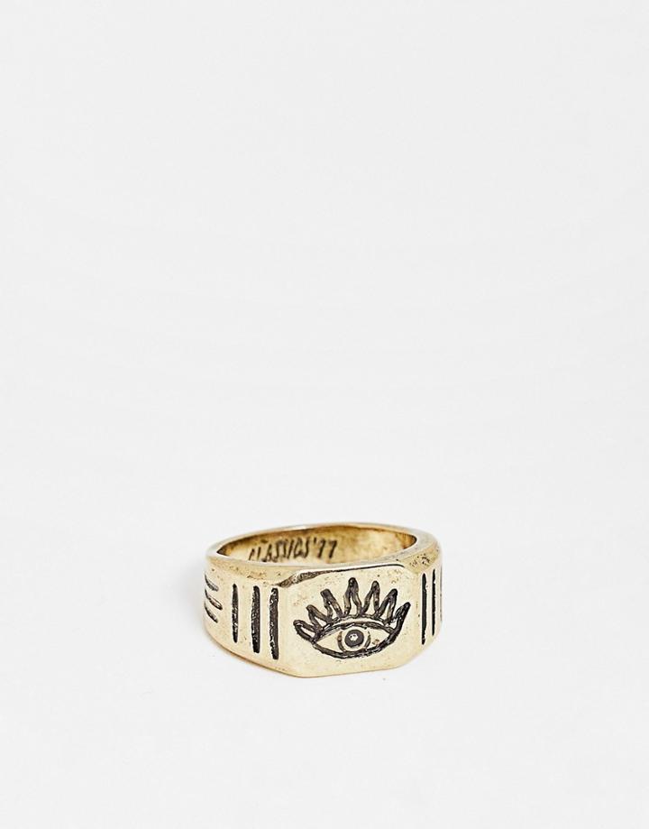 Classics 77 Sun Eye Signet Ring In Gold