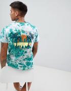 Urban Threads Tie Dye T-shirt With Back Print - Green