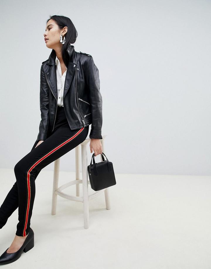 Pieces Camille Sports Stripe Leggings - Black