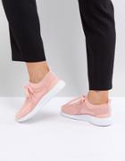 Asos Delta Knit Lace Up Sneakers - Pink