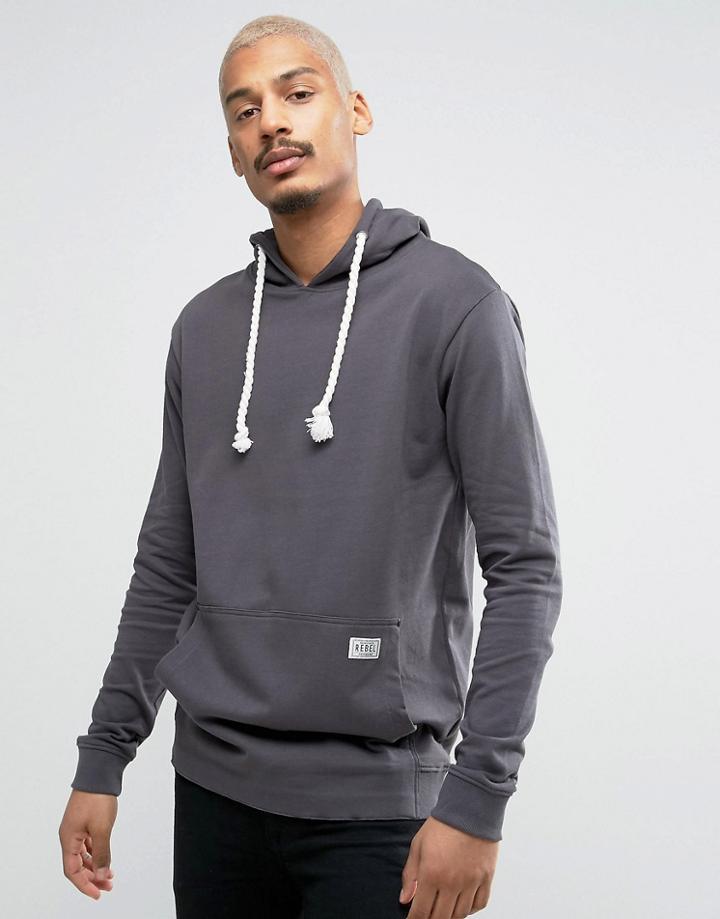 Redefined Rebel Hoodie With Oversized Pocket - Gray