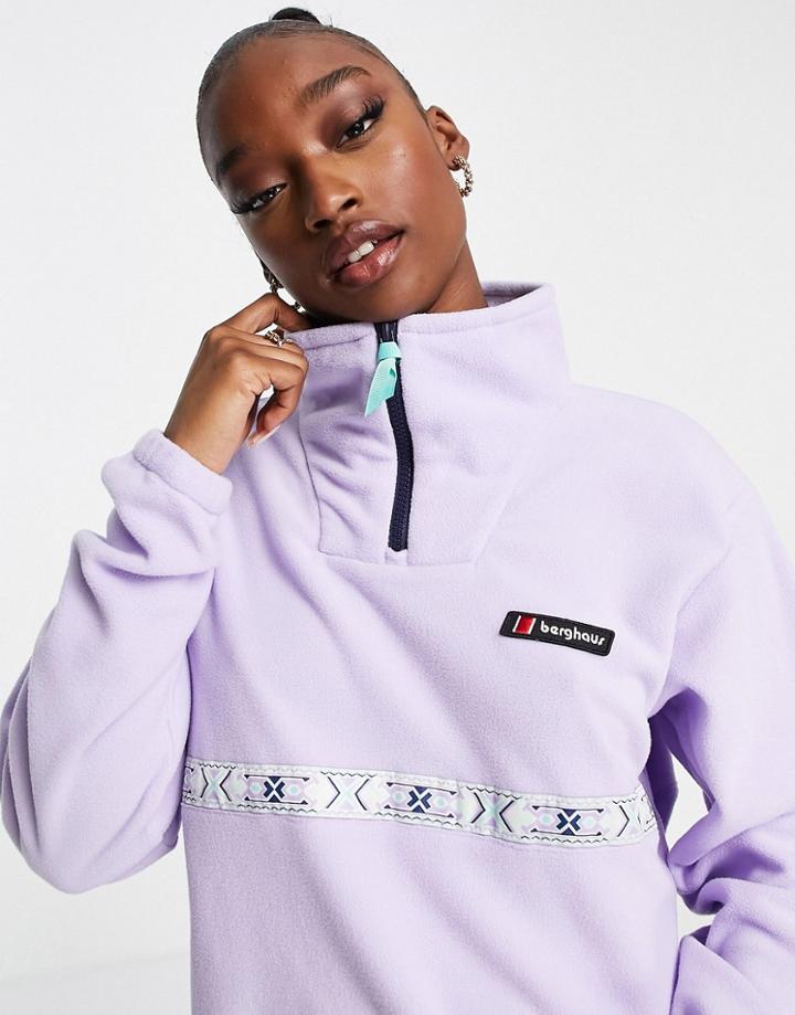 Berghaus Oversized Aztec 1/4 Zip Fleece In Purple