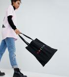 Asos Design X Glaad & Tote Bag With Unity Embroidery In Black - Black