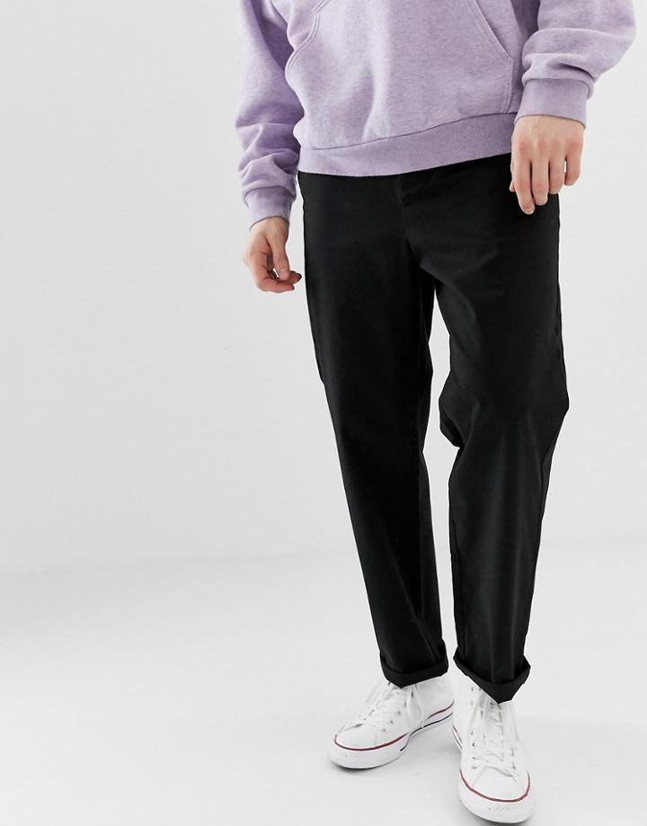 Asos Design Relaxed Chinos In Black - Black