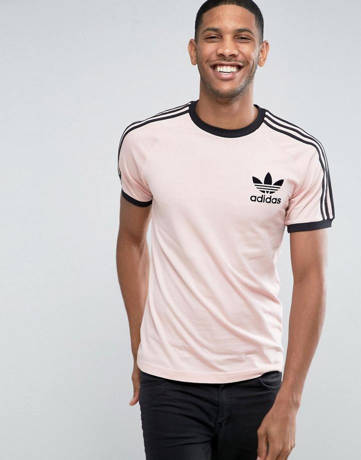 Adidas Originals California T-shirt In Pink Bq1806 - Pink