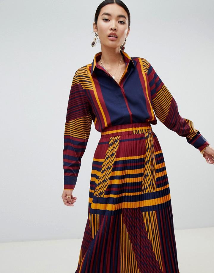 Na-kd Two-piece Color Block Blouse - Multi