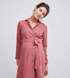 Asos Design Maternity Mini Shirt Dress With Buttons - Pink