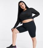 Asos 4505 Curve Icon Booty Legging Short With Bum Sculpt Detail-black