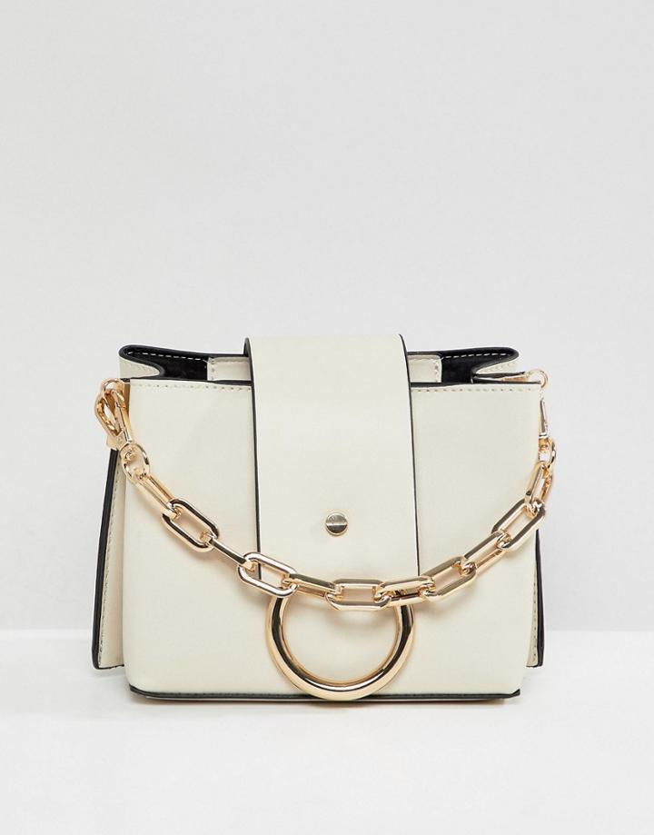 Aldo Ibilasien Bone Structured Cross Body Bag With Metal Ring Detail - Beige