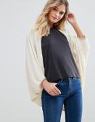 Pussycat London Batwing Cardigan With Button Front - White