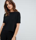 Micha Lounge Knitted T-shirt In Soft Rib Two-piece - Black