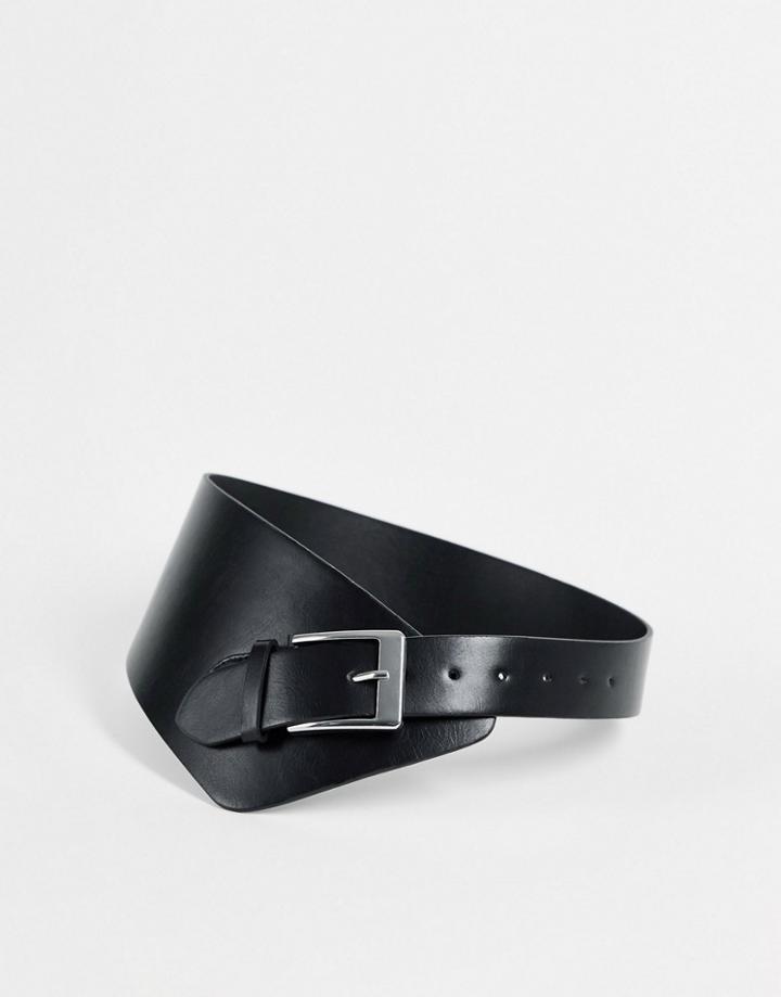 Svnx Metal Trim Detail Belt In Black