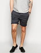 Asos Chino Shorts With Polka Dot - Black