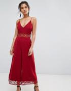 Keepsake Whispers Cut Out Jumpsuit - Red