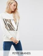 New Look Petite Sequin Sweatshirt Sweater - Black