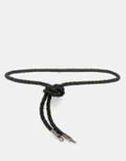 Asos Rope Belt In Faux Leather - Black