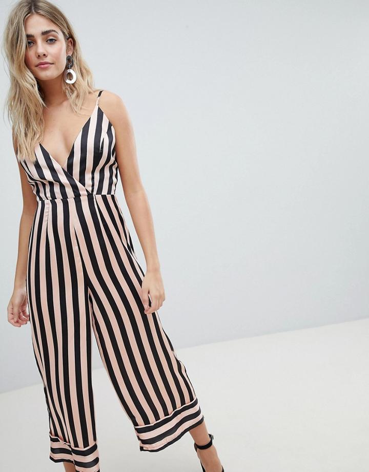Missguided Cami Stripe Culotte Jumpsuit - Multi