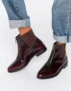 Asos Alsace Leather Zip Ankle Boots - Brown