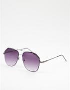 My Accessories London Rimless Aviator Sunglasses With Black Lens-gold