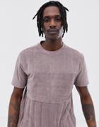Asos Design Relaxed T-shirt In Quilted Towelling In Gray