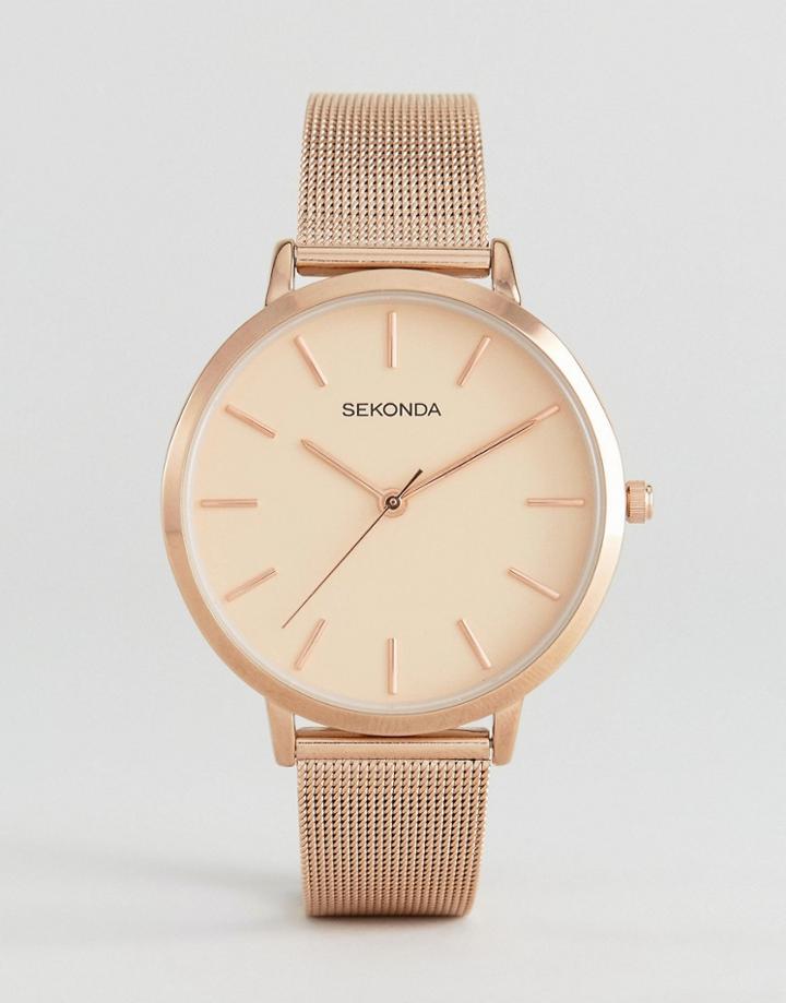 Sekonda 2475 Mesh Watch In Rose Gold - Gold