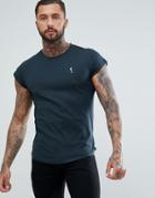 Religion Crew Neck T-shirt With Drop Shoulder - Black