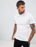 Hugo Donos Pique Polo In White - White