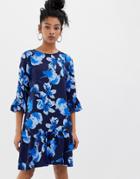Minimum Floral Peplum Hem Dress-multi