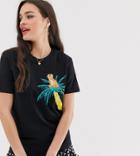 We Are Hairy People Organic Cotton T-shirt With Hand Painted Tiger - Black