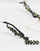 Asos Design Sunglasses Chain In Daisy Beads-green