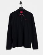 Hugo Donol212 Long Sleeve Polo Shirt In Black