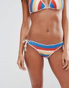 Seafolly Multi Stripe Crochet String Bikini Bottom - Multi