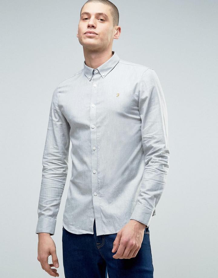 Farah Uphall Plain Logo Shirt - Gray
