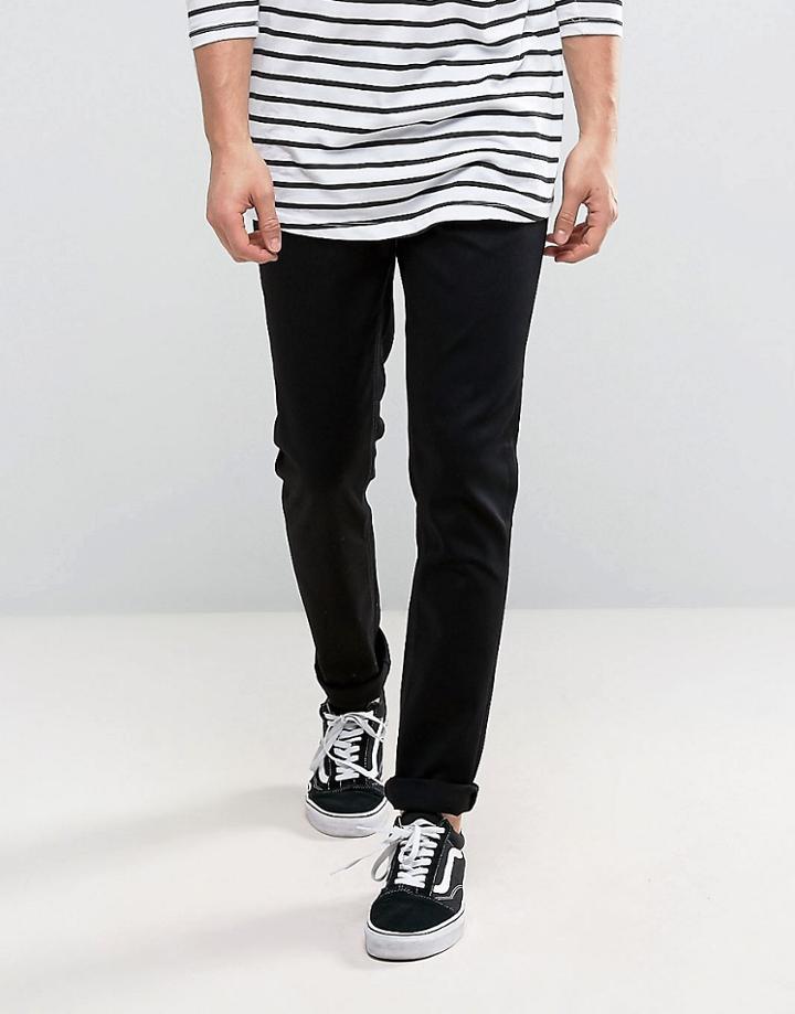 Nudie Jeans Co Lean Dean Slim Tapered Fit Jeans In Cold Black - Black