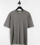 Collusion Organic Cotton T-shirt In Charcoal-grey