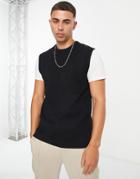Only & Sons Textured Knitted Tank In Black