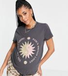 Asos Design Maternity Nursing T-shirt With Solstice Motif-grey