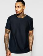 Asos T-shirt In Heavyweight Jersey And Relaxed Fit In Ebony - Ebony