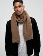 Selected Homme Scarf In Textured Knit - Beige