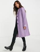 Gianni Feraud Single Breasted Slim Coat In Lilac-purple