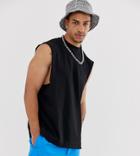 Collusion Sleeveless T-shirt In Black - Black