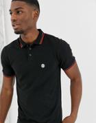 Le Breve Tipped Polo Shirt - Black